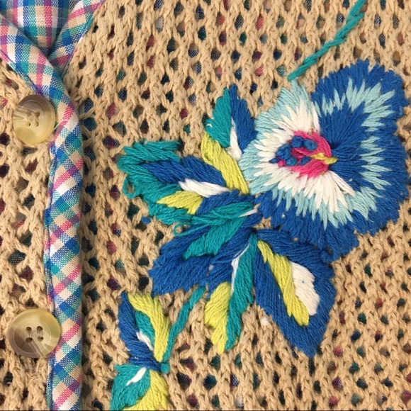 Vintage Grannycore Embroidered Mesh Crochet Vest - Picture 8 of 16